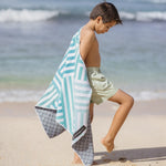 Mint Relaxation - Strandtuch für Kinder - schadstofffrei, schnelltrocknend  & sanft zur Haut (140cm x 70cm) - WOODSANDWAVES