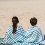 Mint Relaxation - Strandtuch für Kinder - schadstofffrei, schnelltrocknend  & sanft zur Haut (140cm x 70cm) - WOODSANDWAVES