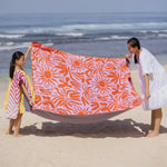 Burning Sun - Stranddecke XXL - 180cm x 160cm - leicht, kompakt & sandabweisend - WOODSANDWAVES