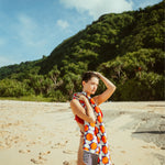 Retro Revival - Sandabweisendes Strandtuch mit Geheimfach - WOODSANDWAVES