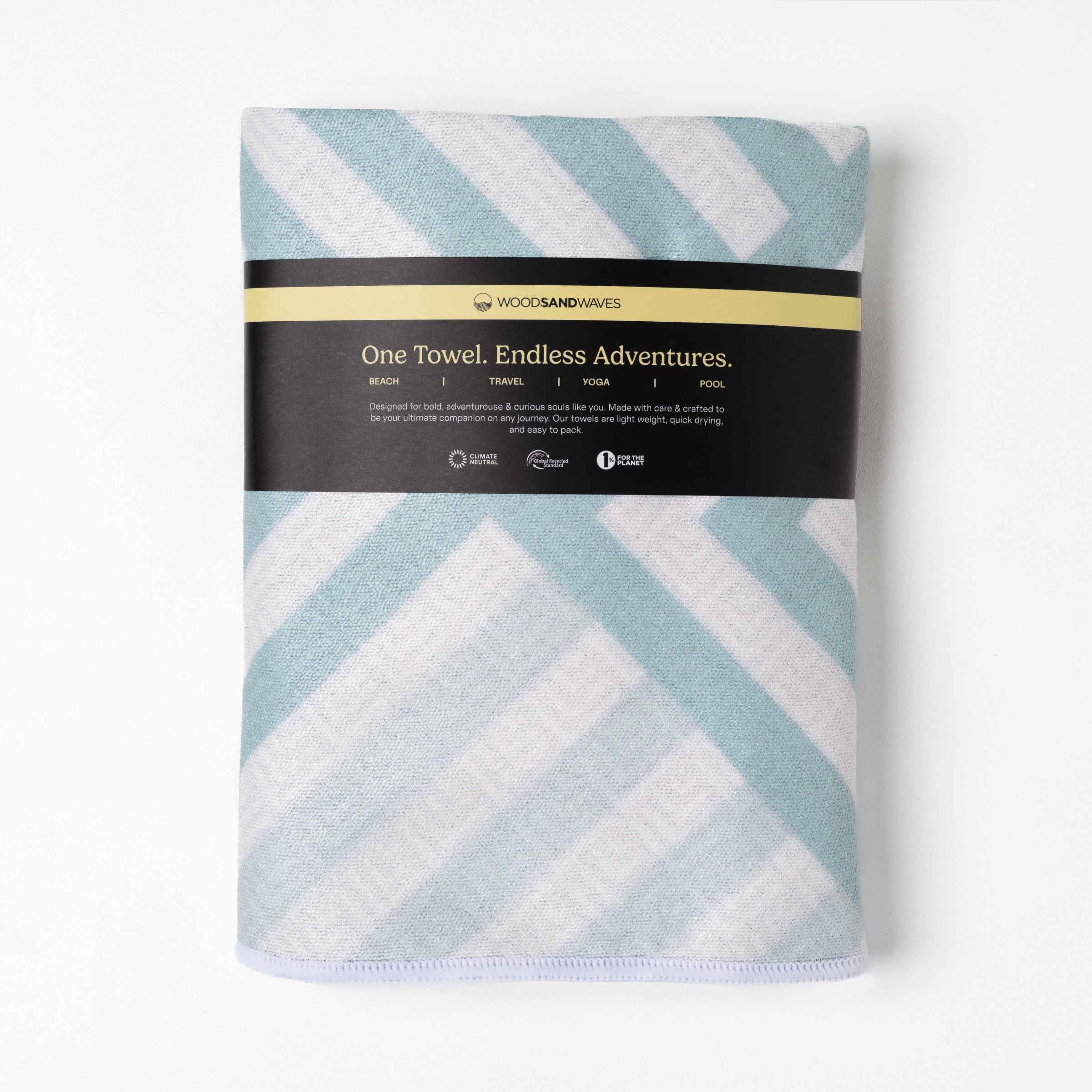 Mint Relaxation - Sandabweisendes Strandtuch mit Geheimfach - WOODSANDWAVES