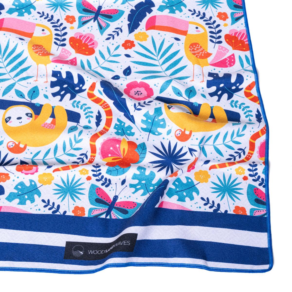 Jungle Fever - Strandtuch für Kinder - schadstofffrei, schnelltrocknend & sanft zur Haut (140cm x 70cm) - WOODSANDWAVES