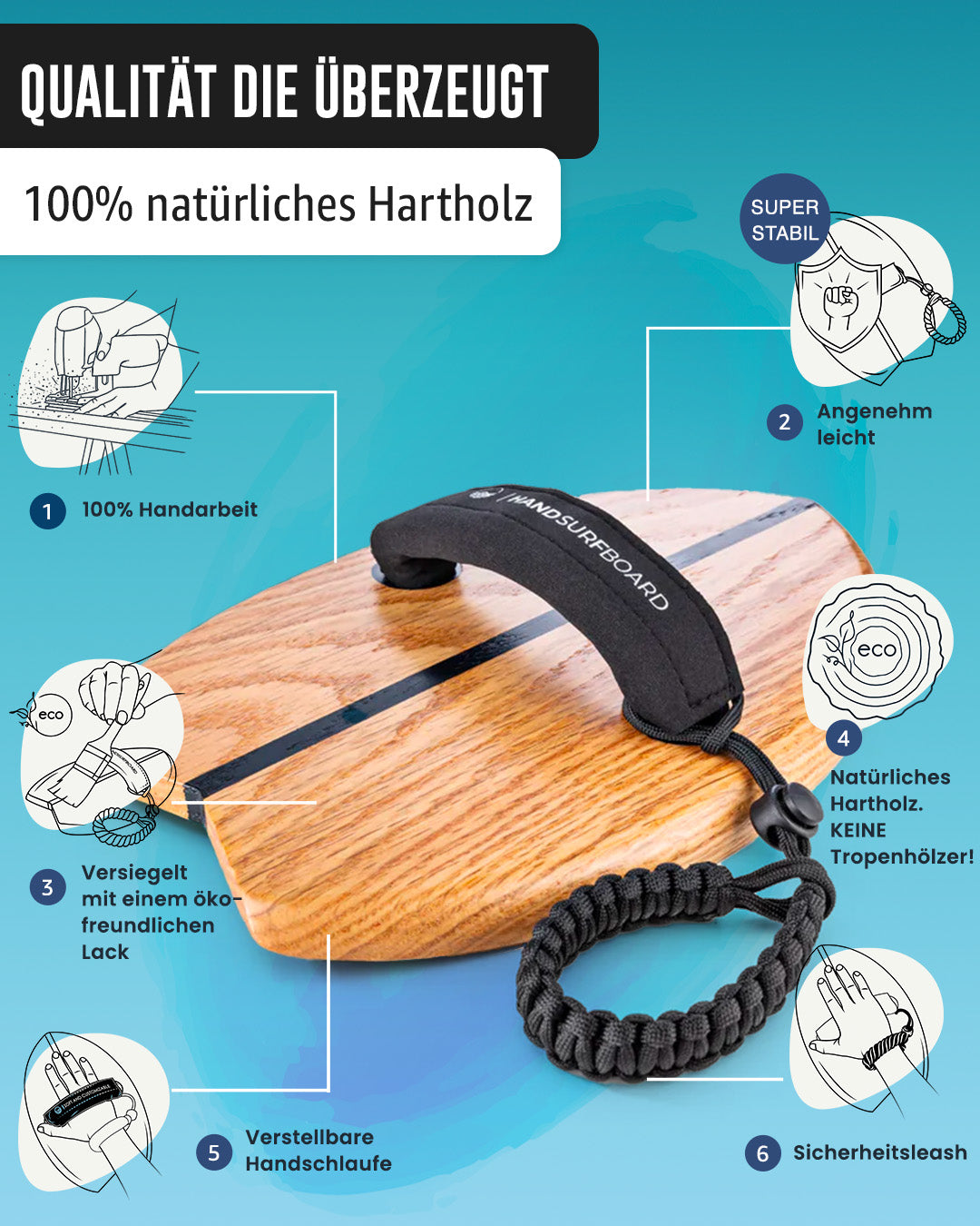 WOODSANDWAVES Handsurfboard - WOODSANDWAVES
