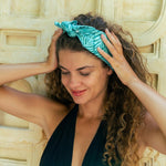 Bandana Handtuch - Mikrofaser - WOOSDANDWAVES - Kopfbedeckeung Sonnenschutz mit LSF - Green Garden Kopftuch