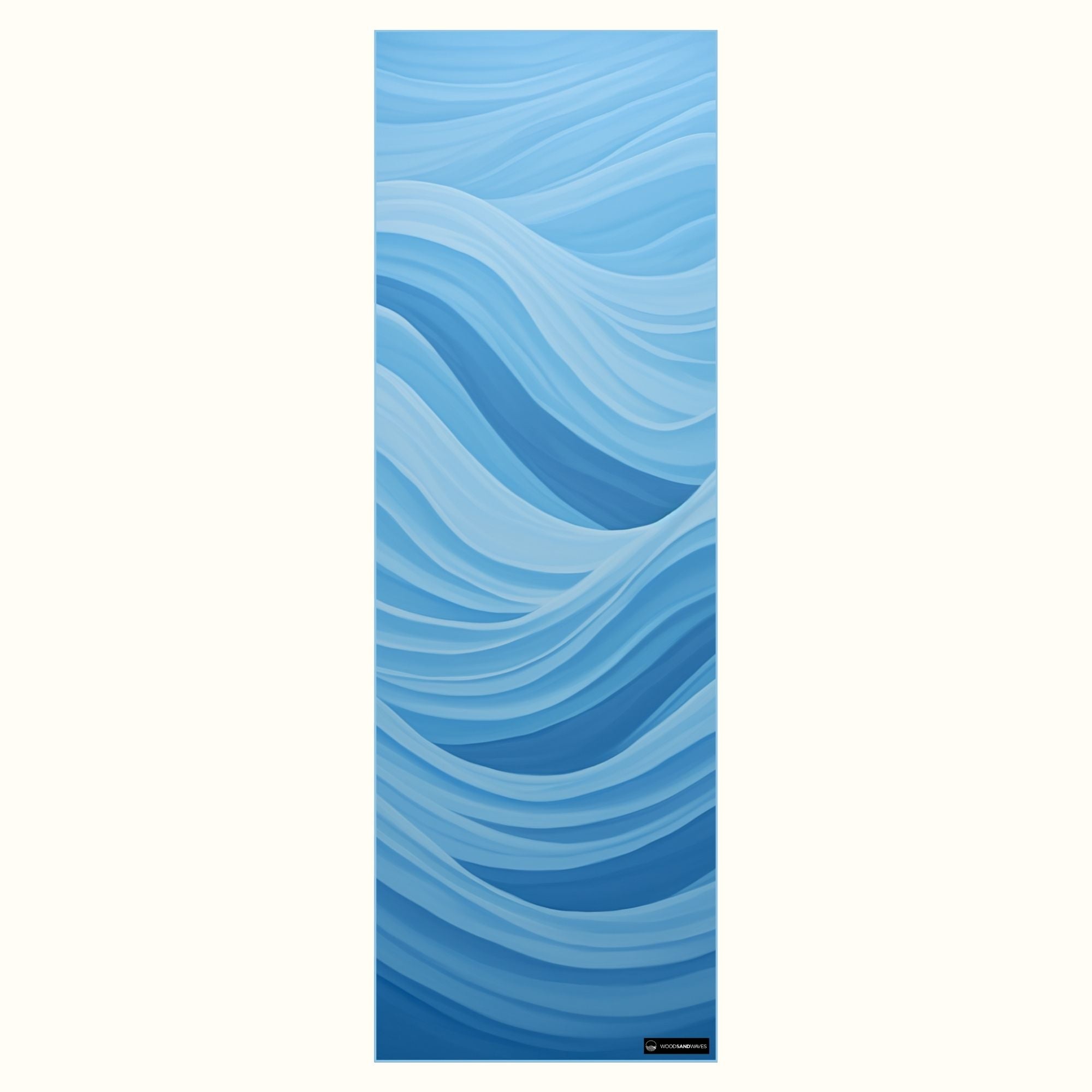 Blue Cascade - Rutschfestes Yoga-Handtuch mit Silikon-Noppen - WOODSANDWAVES