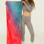 Active Flow - Sporthandtuch mit Magnet & Zipper-Tasche - WOODSANDWAVES