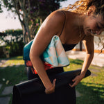 Kaleidoscope Orange - Rutschfestes Yoga-Handtuch mit Silikon-Noppen - WOODSANDWAVES