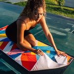 Geometric Energy - Rutschfestes Yoga-Handtuch mit Silikon-Noppen - WOODSANDWAVES