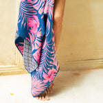 Handtuch für den Urlaub und Reisen - pink blau - schnelltrocknende Mikrofaser- WOODSANDWAVES