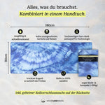Batik Ocean - Sandabweisendes Strandtuch mit Geheimfach (180cm x 80cm) - WOODSANDWAVES