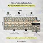 Golden Treasure - Sandabweisendes Strandtuch mit Geheimfach (180cm x 80cm) - WOODSANDWAVES