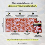 Burning Sun- Sandabweisendes Strandtuch mit Geheimfach (180cm x 80cm) - WOODSANDWAVES