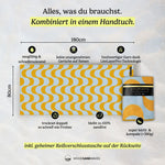 Copacabana Lemon - Sandabweisendes Strandtuch mit Geheimfach (180cm x 80cm) - WOODSANDWAVES