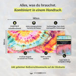 Batik Color - Sandabweisendes Strandtuch mit Geheimfach (180cm x 80cm) - WOODSANDWAVES