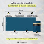 Clear Blue - Sandabweisendes Strandtuch mit Geheimfach (180cm x 80cm) - WOODSANDWAVES