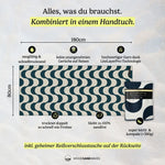 Copacabana - Sandabweisendes Strandtuch mit Geheimfach (180cm x 80cm) - WOODSANDWAVES