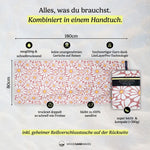 Flower Breeze - Sandabweisendes Strandtuch mit Geheimfach (180cm x 80cm) - WOODSANDWAVES