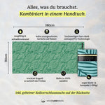 Green Garden - Sandabweisendes Strandtuch mit Geheimfach (180cm x 80cm) - WOODSANDWAVES
