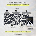 Midnight Florals - Sandabweisendes Strandtuch mit Geheimfach (180cm x 80cm) - WOODSANDWAVES