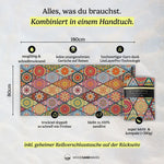 Mosaics - Sandabweisendes Strandtuch mit Geheimfach (180cm x 80cm) - WOODSANDWAVES