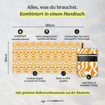 Sunset Waves - Sandabweisendes Strandtuch mit Geheimfach (180cm x 80cm) - WOODSANDWAVES