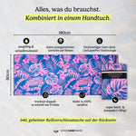 Tropical Garden - Sandabweisendes Strandtuch mit Geheimfach (180cm x 80cm) - WOODSANDWAVES