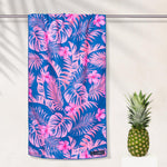 Tropical Garden - Sandabweisendes Strandtuch mit Geheimfach (180cm x 80cm) - WOODSANDWAVES