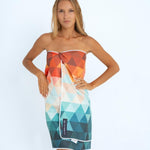 Kaleidoscope Orange - schnelltrocknendes Duschhandtuch aus Premium Mikrofaser -  angenehm auf der Haut - 140 x 70cm - WOODSANDWAVES