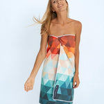 Kaleidoscope Orange - schnelltrocknendes Duschhandtuch aus Premium Mikrofaser -  angenehm auf der Haut - 140 x 70cm - WOODSANDWAVES