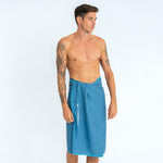 Clear Blue  - schnelltrocknendes Duschhandtuch aus Premium Mikrofaser -  angenehm auf der Haut - 140 x 70cm - WOODSANDWAVES