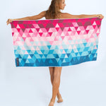 Kaleidoscope - schnelltrocknendes Duschhandtuch aus Premium Mikrofaser -  angenehm auf der Haut - 140 x 70cm - WOODSANDWAVES