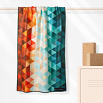 Kaleidoscope Orange - Rutschfestes Yoga-Handtuch mit Silikon-Noppen - WOODSANDWAVES