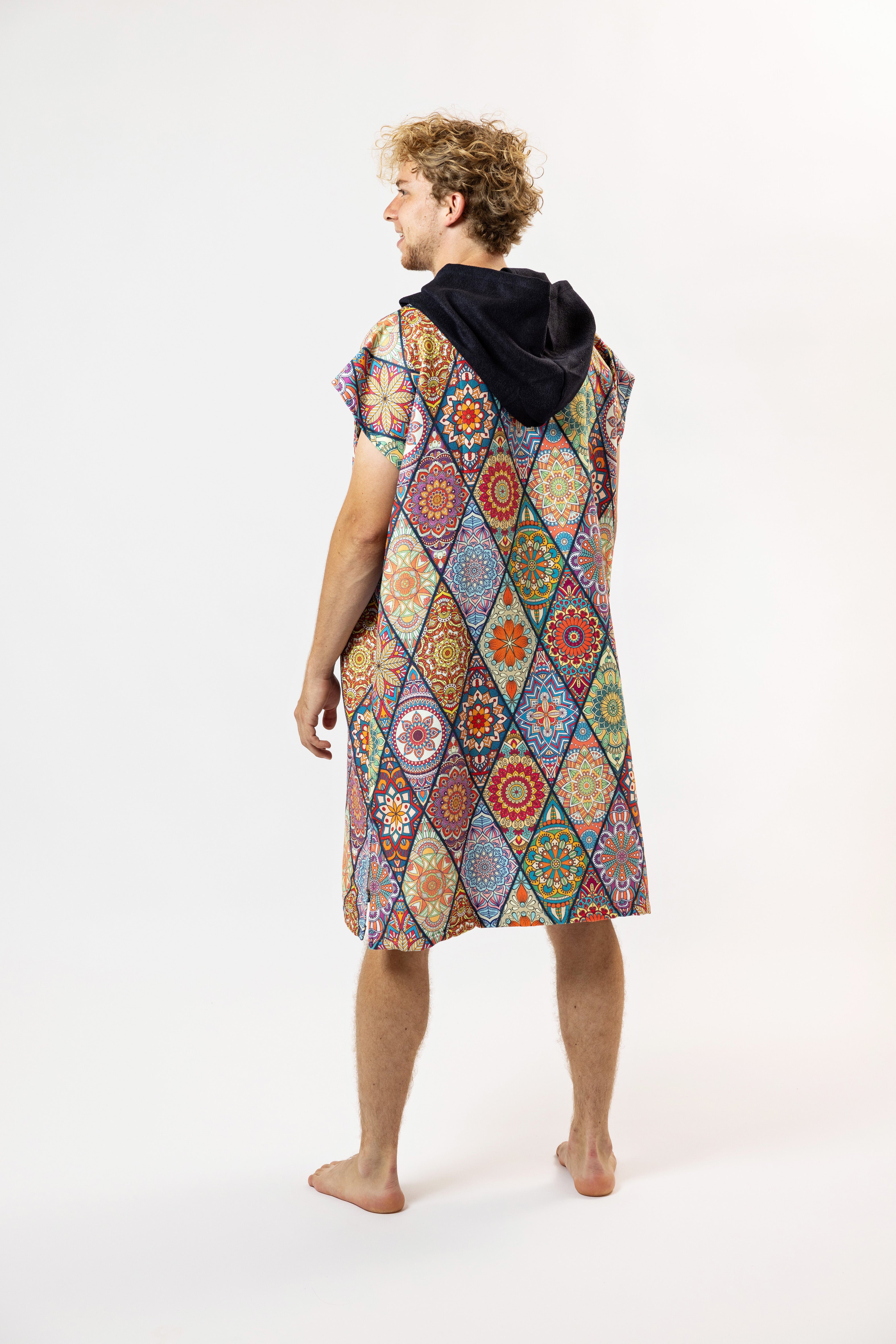 Surf-Poncho Mosaics - für Frauen & Männer - aus schnelltrocknender und ultra-leichter Mikrofaser - WOODSANDWAVES