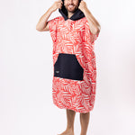 Surf-Poncho Palms in Paradise - für Frauen & Männer - aus schnelltrocknender und ultra-leichter Mikrofaser - WOODSANDWAVES