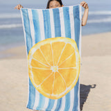 Blue & Juicy - Strandtuch für Kinder - schadstofffrei, schnelltrocknend  & sanft zur Haut (140cm x 70cm) - WOODSANDWAVES