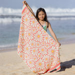 Flower Breeze - Strandtuch für Kinder - schadstofffrei, schnelltrocknend  & sanft zur Haut (140cm x 70cm) - WOODSANDWAVES