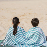 Mint Relaxation - Strandtuch für Kinder - schadstofffrei, schnelltrocknend  & sanft zur Haut (140cm x 70cm) - WOODSANDWAVES