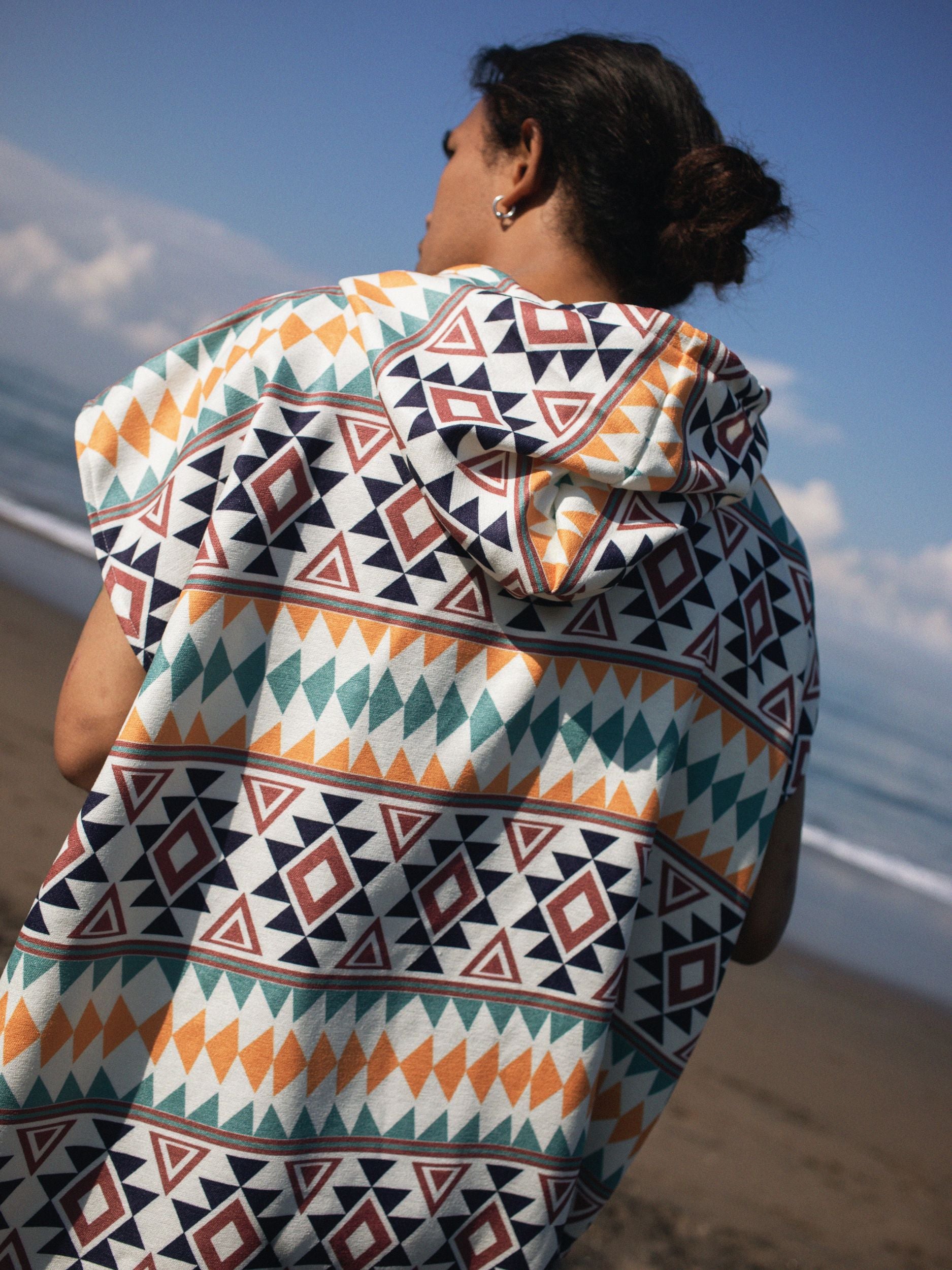 Surf-poncho  - voor dames & heren - van sneldrogende en lichte microvezel - Warm Earth