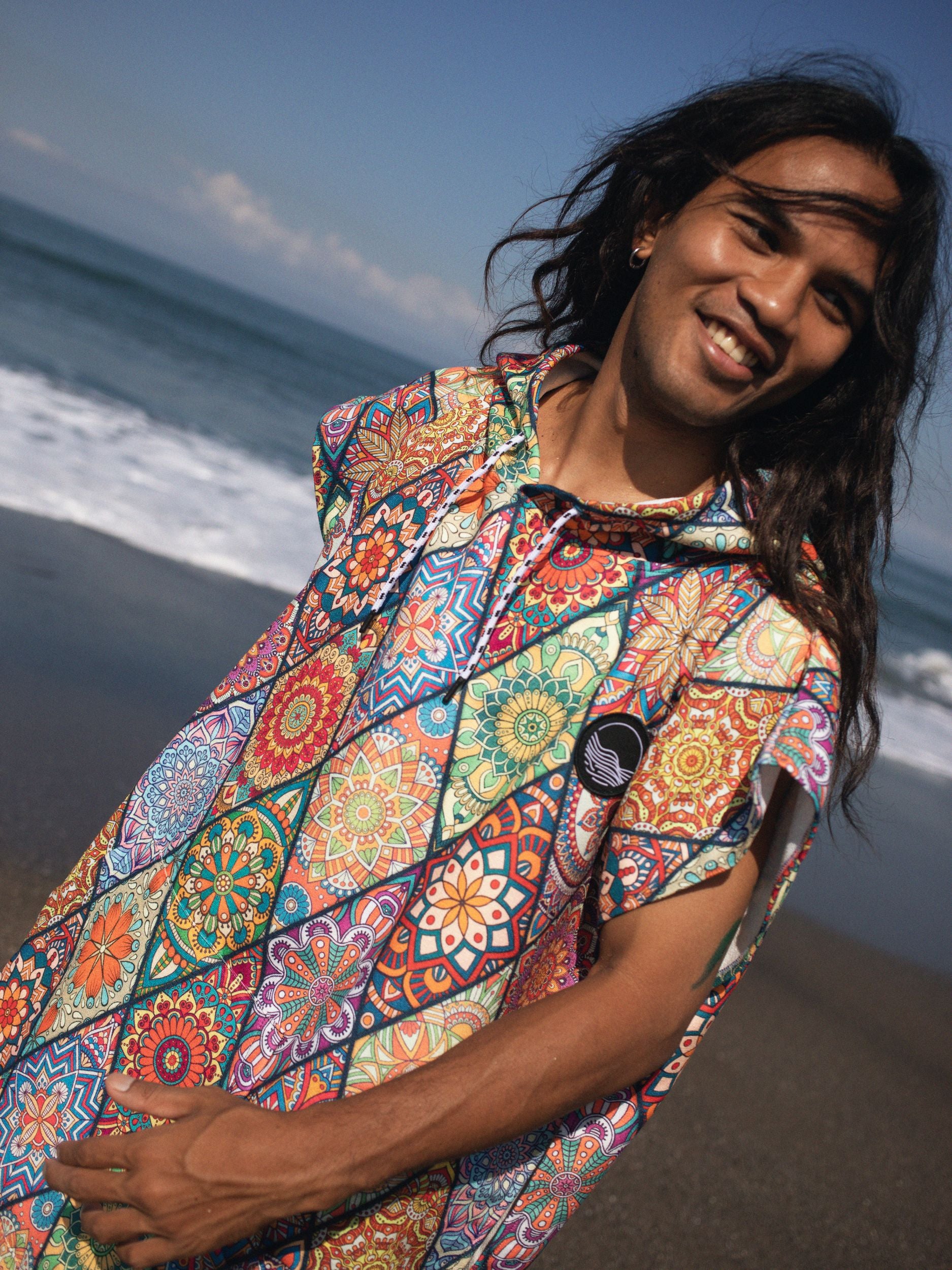 Surf-poncho  - voor dames & heren - van sneldrogende en lichte microvezel