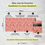 Palms in Paradise - Zandbestendig strandlaken met geheim compartiment (180 cm x 80 cm) 