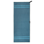 Stripes Teal - Sporthandtuch mit Magnet & Zipper-Tasche - WOODSANDWAVES