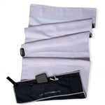 Stripes Pink Marshmallow - Sporthandtuch mit Magnet & Zipper-Tasche - WOODSANDWAVES