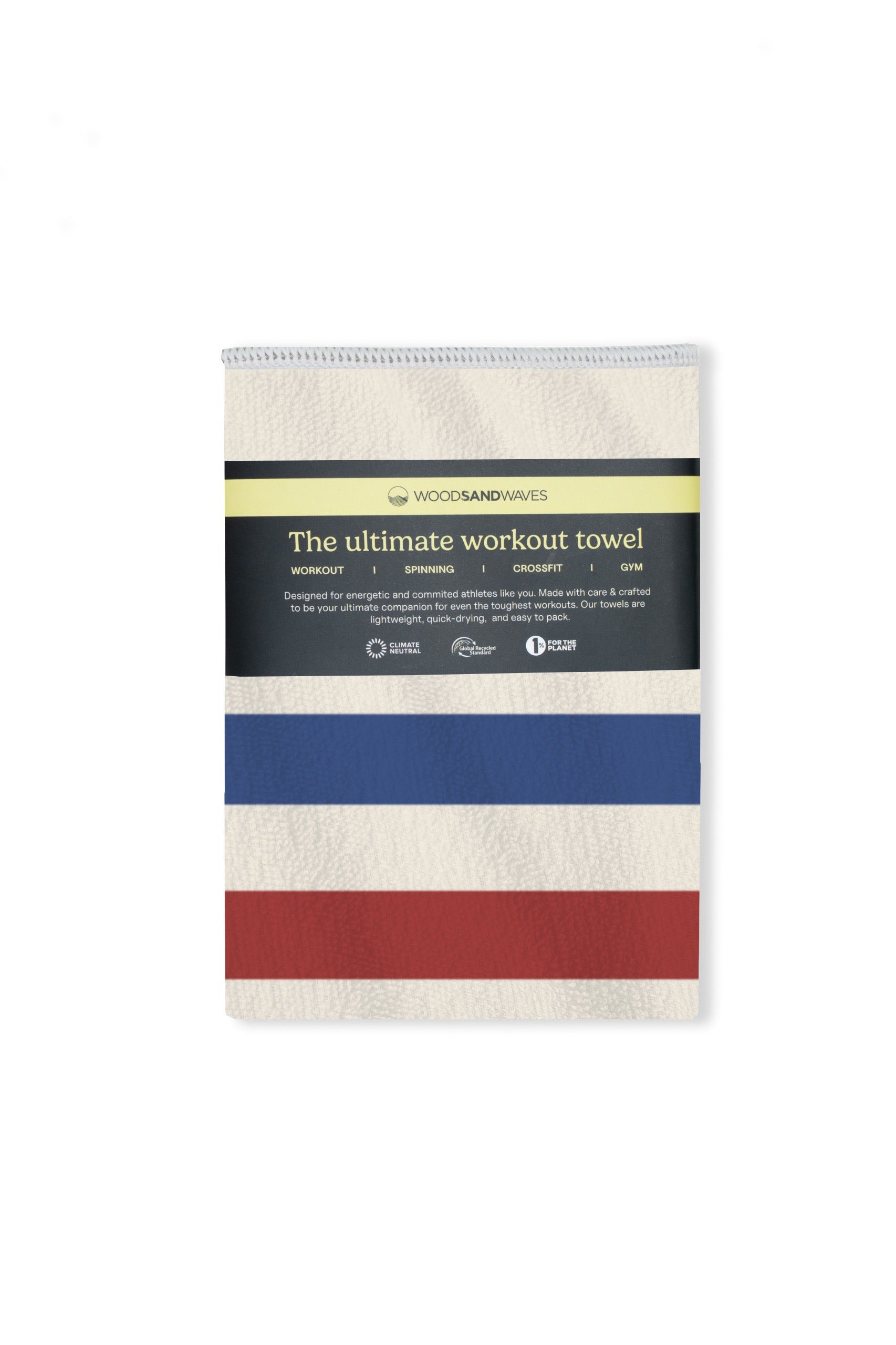 Stripes Retro - Sporthandtuch mit Magnet & Zipper-Tasche - WOODSANDWAVES