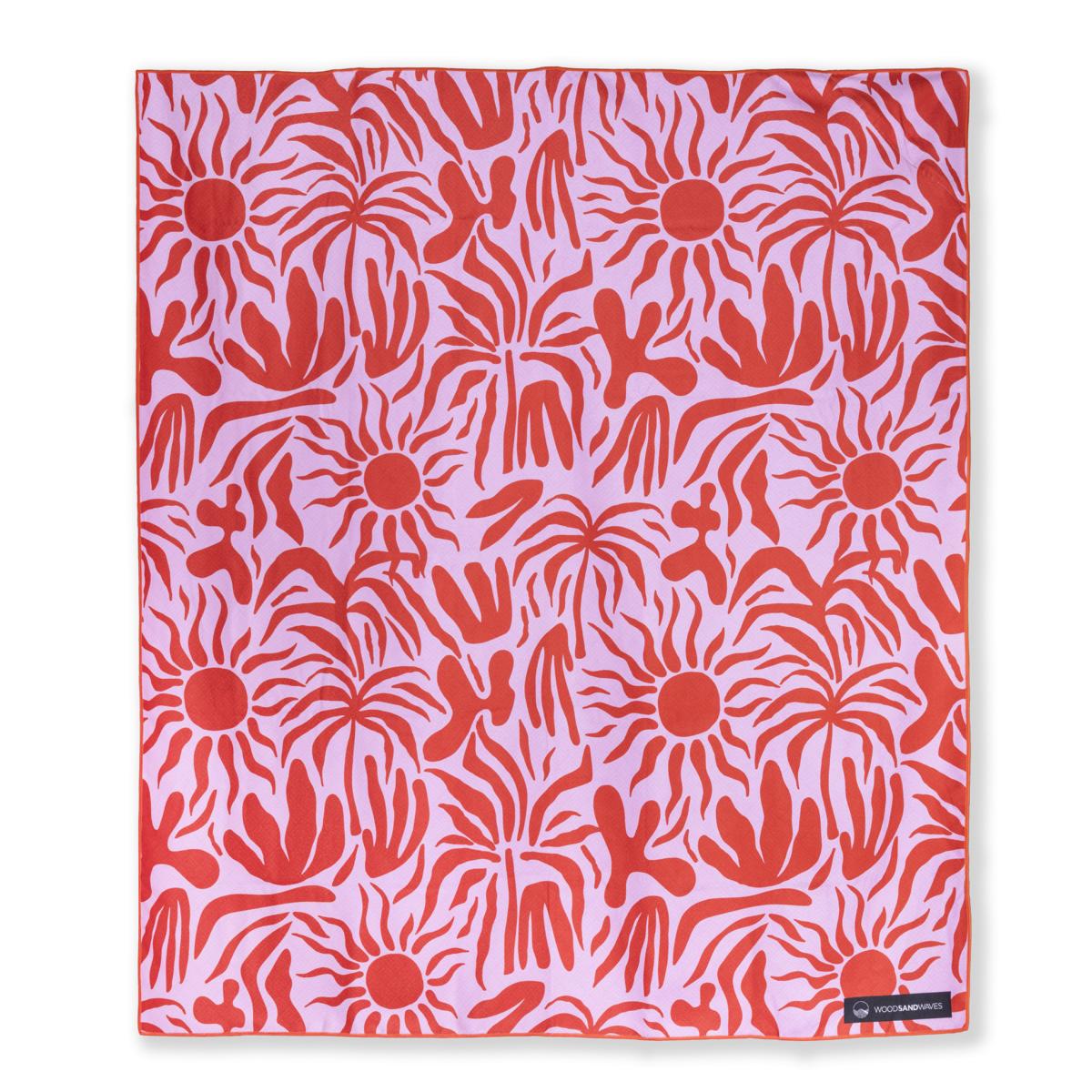 Burning Sun - Stranddecke XXL - 180cm x 160cm - leicht, kompakt & sandabweisend - WOODSANDWAVES