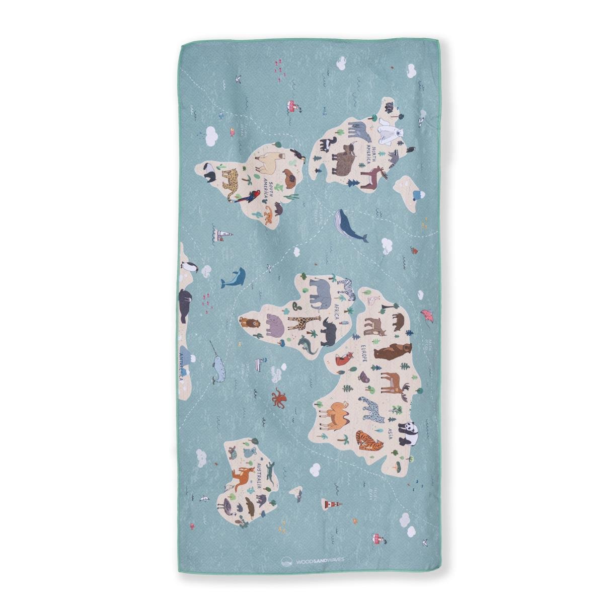 Animal Map - Strandtuch für Kinder - schadstofffrei & sanft zur Haut - woodsandwaves.co