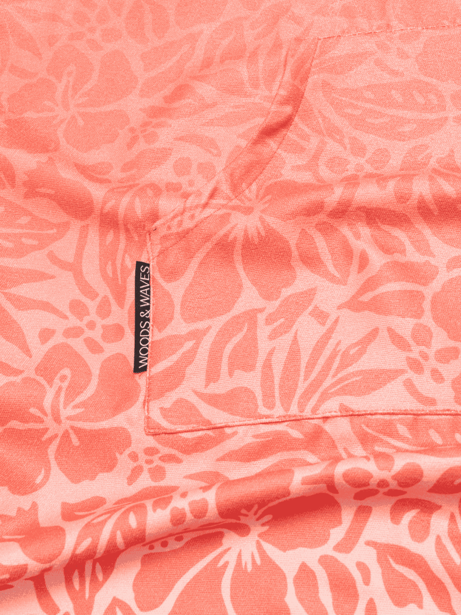 Badeponcho für Kinder (120cm - 150cm) - sanft zur Haut & extra schnell wieder trocken - aus Premium Mikrofaser - Tropical Bloom - (ca. 6 - 12 Jahre) - woodsandwaves.co