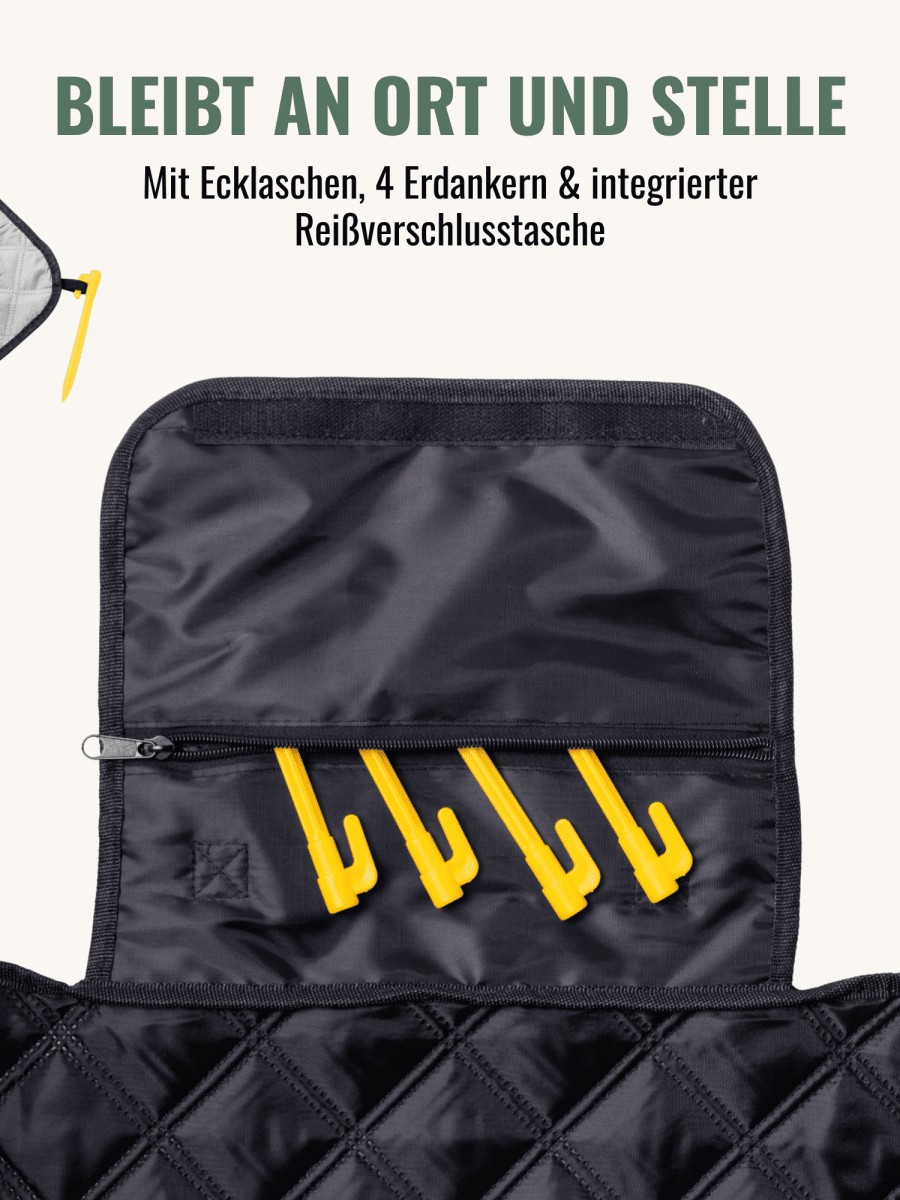 Mosaics - Picknick - und Stranddecke (isoliert) 200 x 200 cm - XXL Picknickmatte aus recyceltem PET - wasserdicht und wärmend - woodsandwaves.co