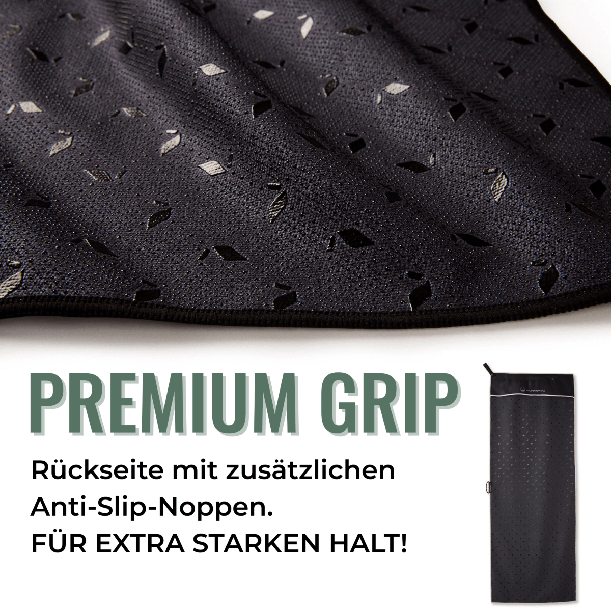Sporthandtuch mit Magnet & Zipper - Tasche - Premium Grip 2.0 - woodsandwaves.co