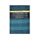 Stripes Teal - Sporthandtuch mit Magnet & Zipper-Tasche - WOODSANDWAVES